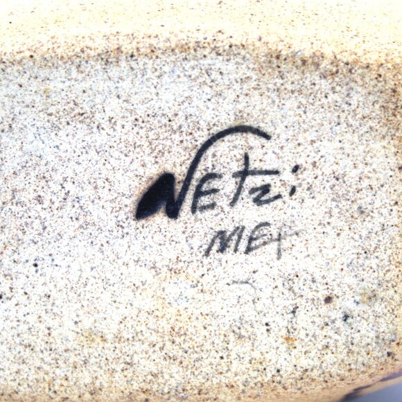 Vintage Mexican Tonala Netzi Pottery Bud Vase Mid Century Bird Floral Design - Picture 8 of 9